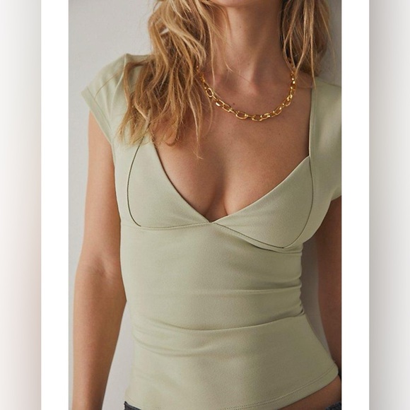 Free People Tops - NWOT Free People Duo Corset Cami in Green